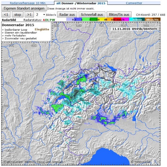 Regenradar metradar Loop PPI